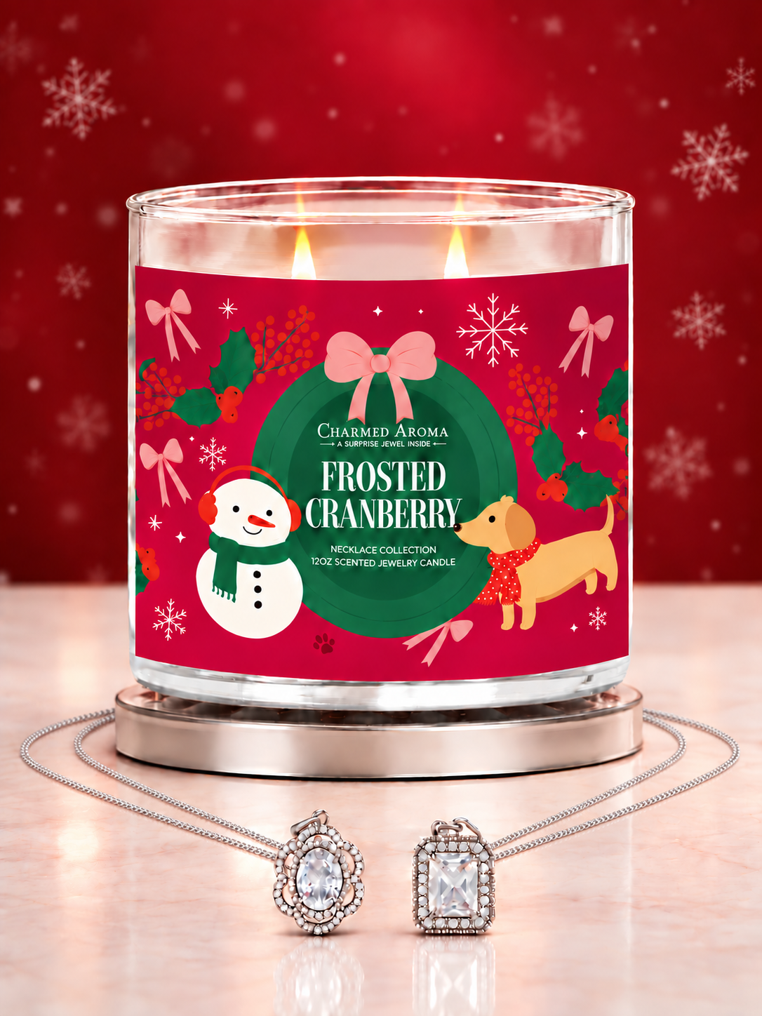 Frosted Cranberry Candle - Necklace Collection