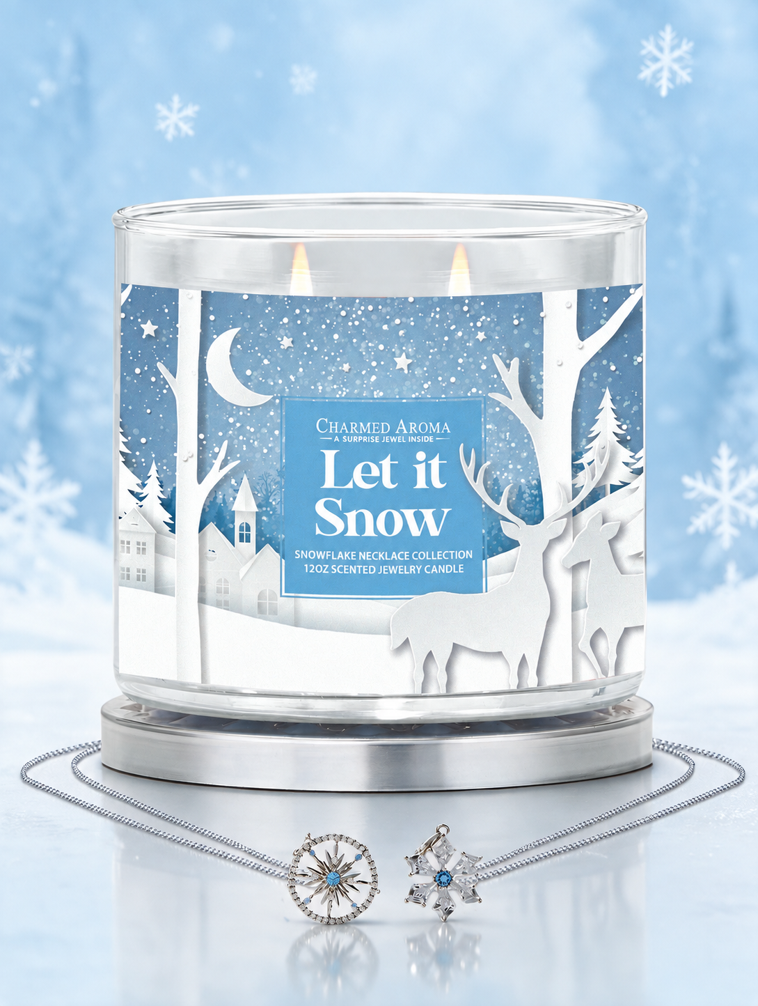 Let it Snow Candle - Snowflake Necklace Collection